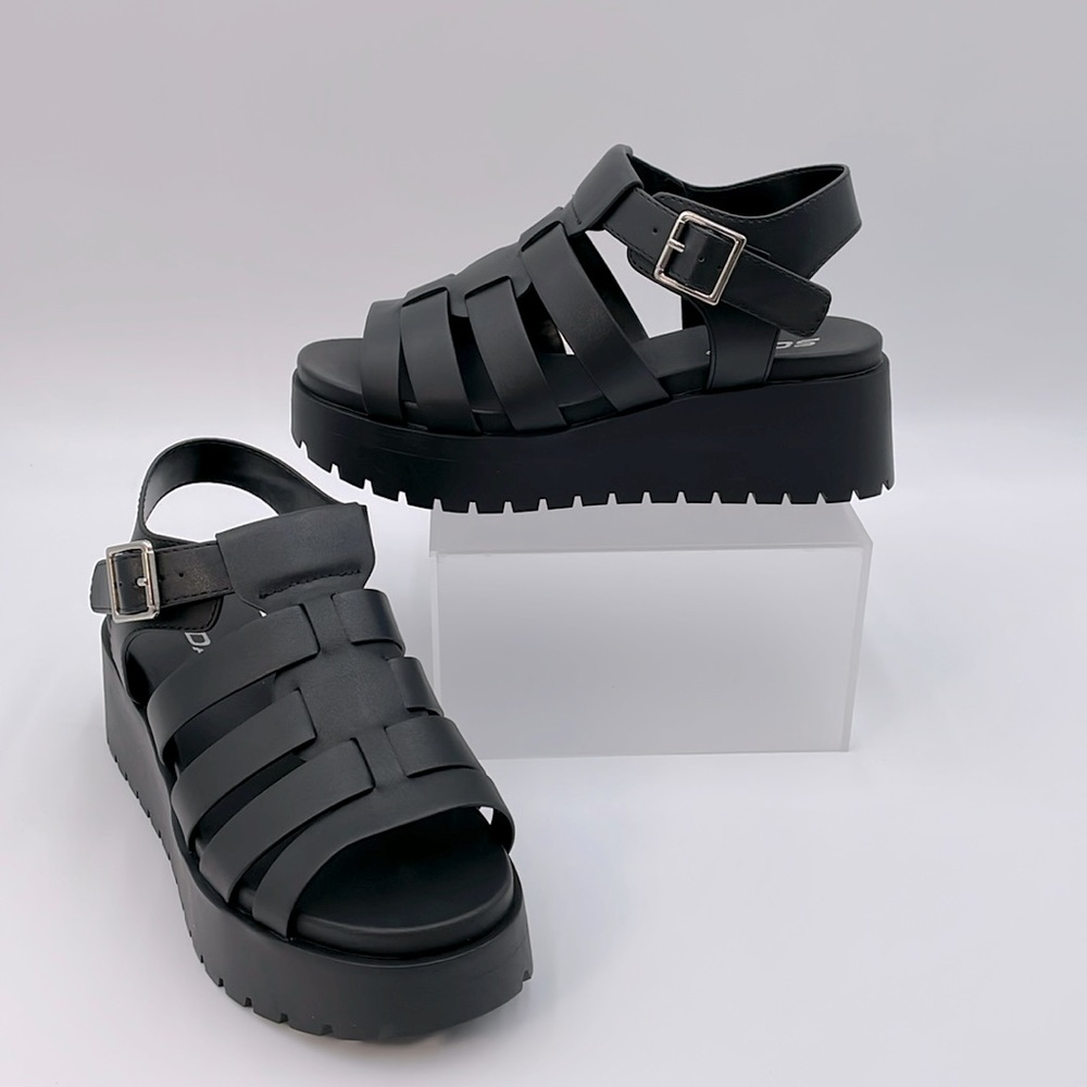 Soda Black Platform Wedge Y2K 90s Casual‎ Sandals - Various Sizes Available